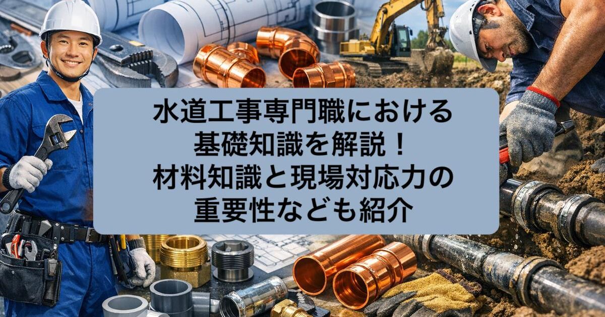 水道工事専門職における基礎知識を解説！材料知識と現場対応力の重要性 